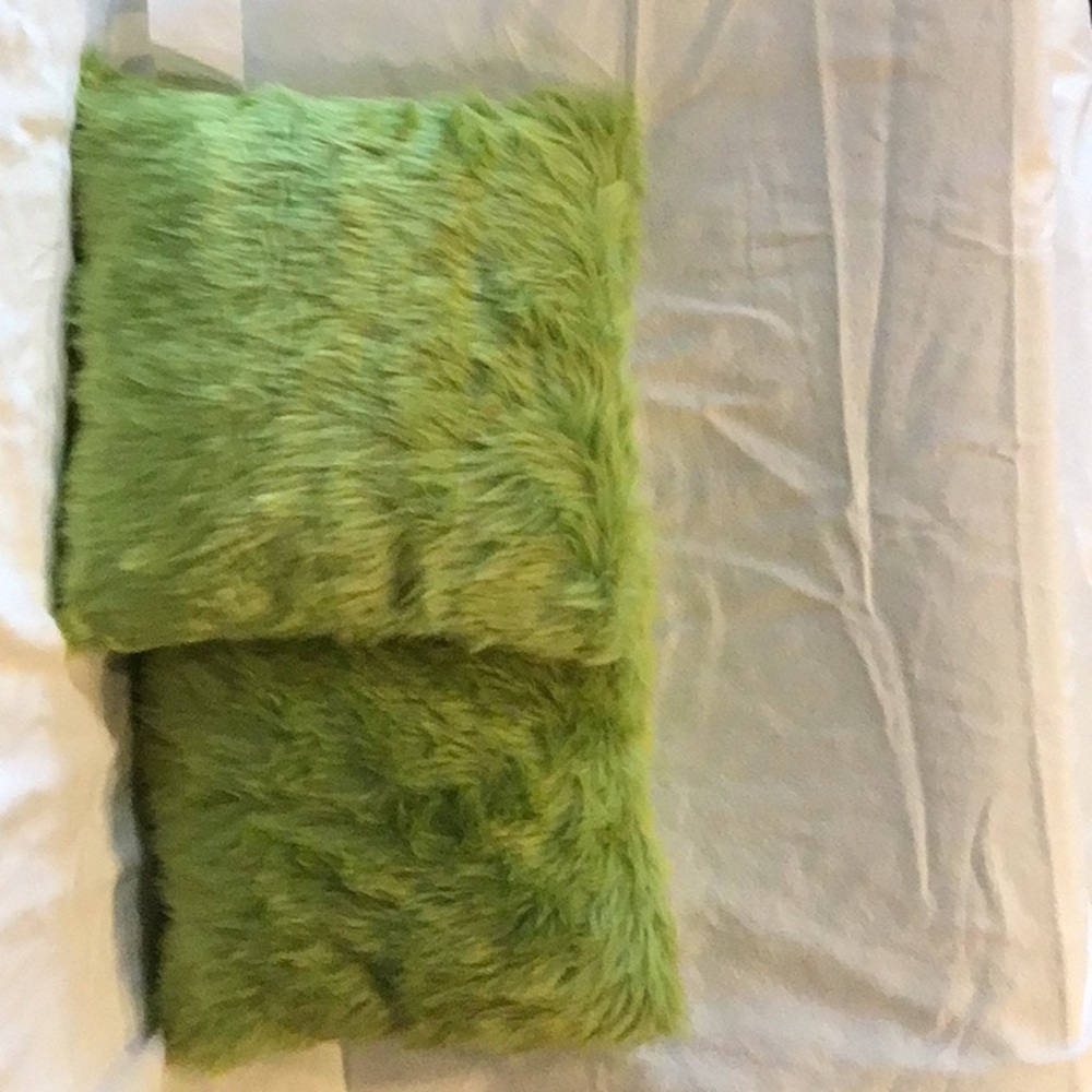 Grinch Christmas Decorative Faux Fur Pillows (set of two)